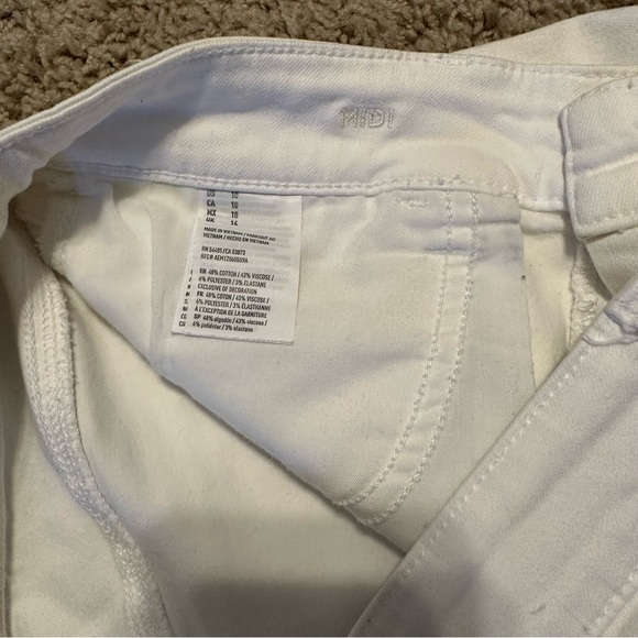 American Eagle White Denim Super Stretch Midi Shorts Sz 10 - Picture 6 of 6